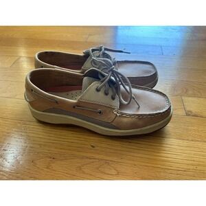 Sperry Top-Sider Mens Boat Shoes Leather Brown Lace Up Casual Loafers 8W